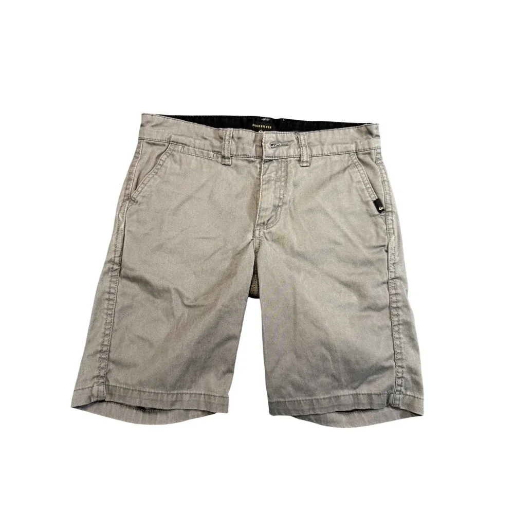 Quiksilver Regular Fit Chino Shorts Size 26 Gray Casual EUC